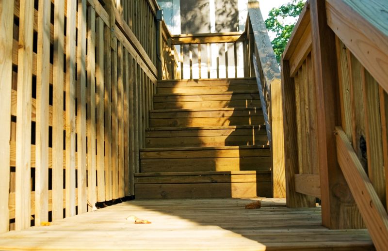 Wooden deck with stairs